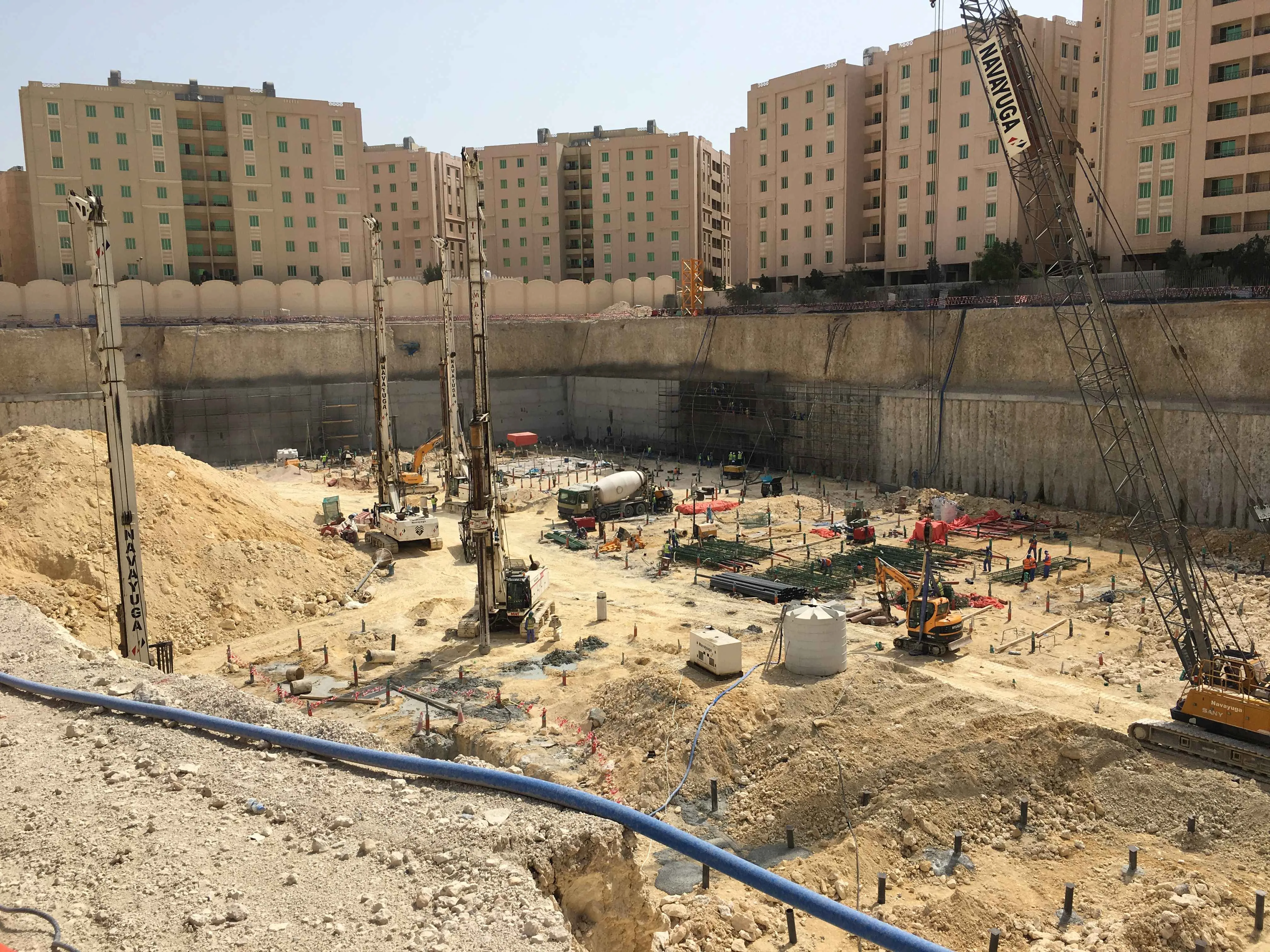 صورة توثيقية ضمن الخرسانة المرشوشة للخوازيق المتجاورة بمشروع RPS القديم وامتداد طريق سلوى (Kahramaa)، الصورة 1 من 6